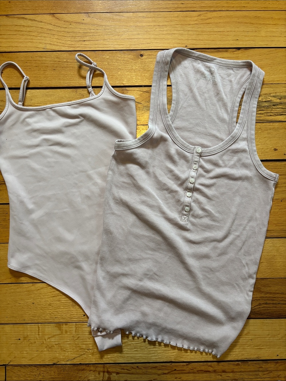 aerie & wild fable Light mauve/pink/nude Ribbed Henley Tank & Cami Set